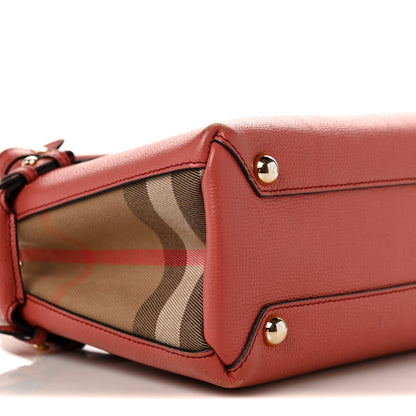 Burberry Derby Calfskin House Check Small Banner Tote Cinnamon Red 9 of 12