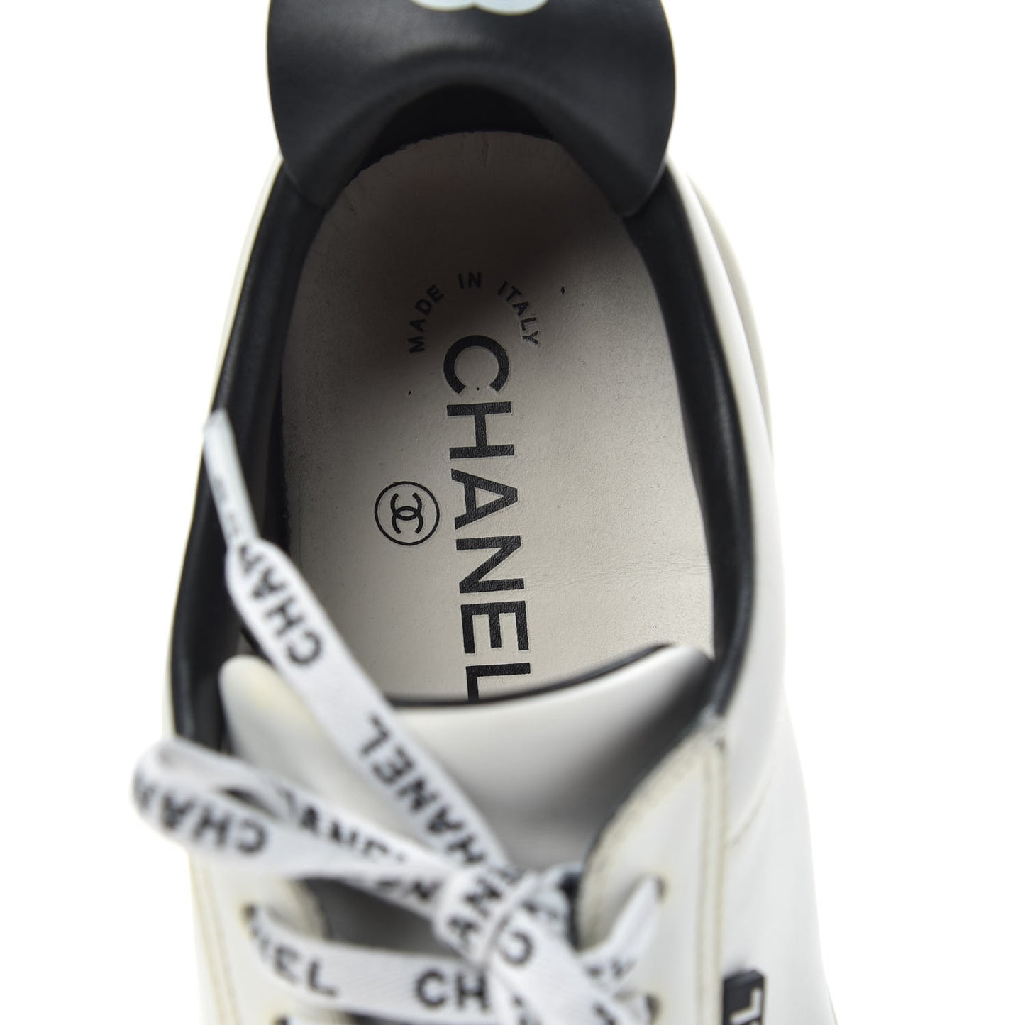 Calfskin CC Womens Sneakers 38.5 White