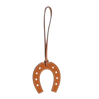 Hermes Veau Butler Paddock Horseshoe Bag Charm Natural Sable 1 of 4