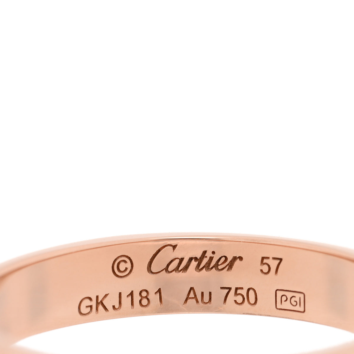 18K Pink Gold 3.5mm LOVE Wedding Band Ring 57 8