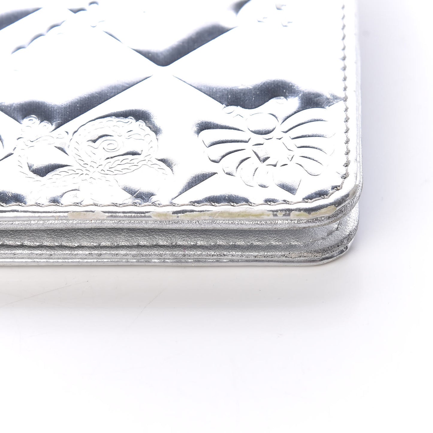 Metallic Patent Lucky Symbols Agenda Cover Silver