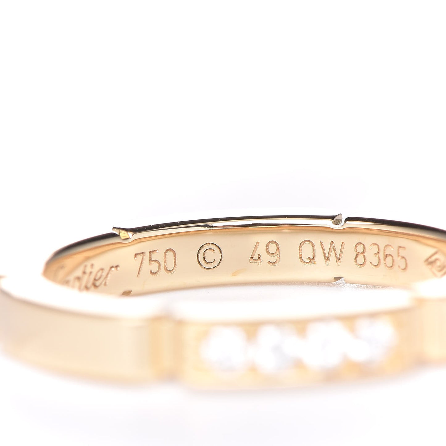 18K Yellow Gold Diamond Maillon Panthere Wedding Band Ring 49 4.75