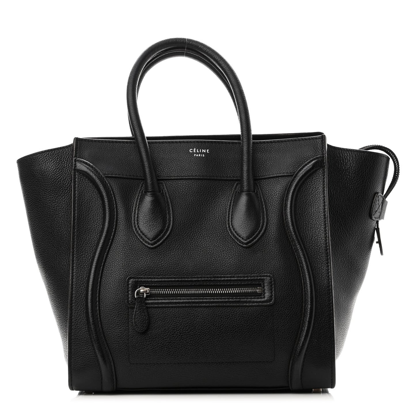Drummed Calfskin Mini Luggage Black