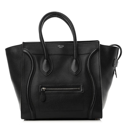 Celine Drummed Calfskin Mini Luggage Black 1 of 9