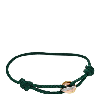 Cartier 18K Pink Yellow White Gold Trinity Adjustable Cord Bracelet Green 1 of 6