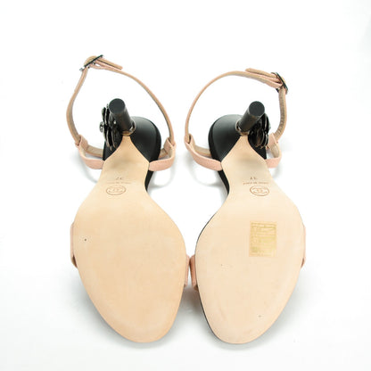 Chanel Canvas Camellia CC Sandals 37 Rose Black 5 of 8