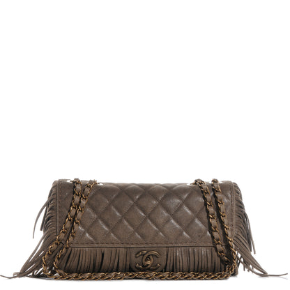 Chanel Calfskin Paris Dallas Fringe Flap Grey 1 of 9