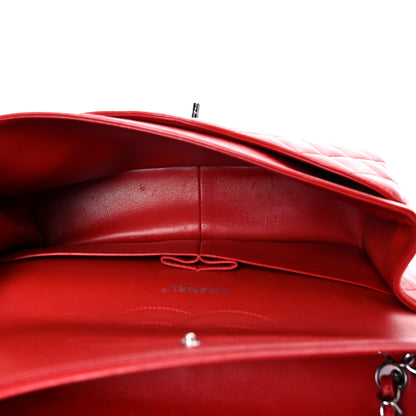 Chanel Lambskin Quilted Jumbo Double Flap Red 11 of 26