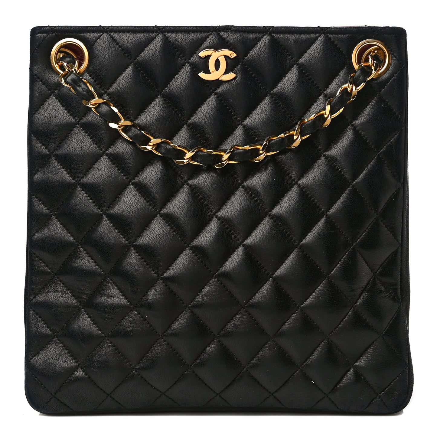Lambskin Quilted Crossbody Black