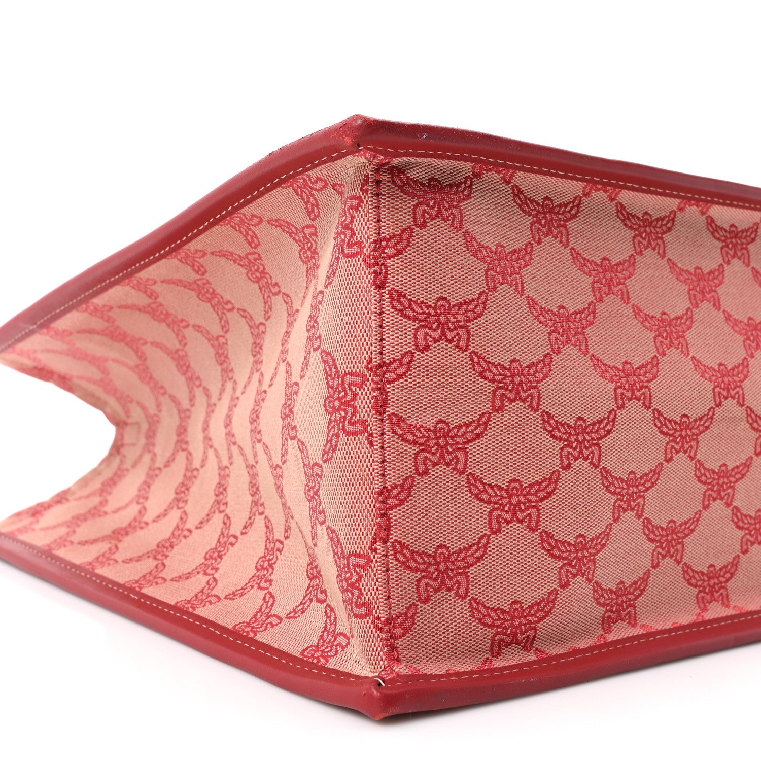 MCM Lauretos Nappa Medium Himmel Shopper Tote Red 8 of 9