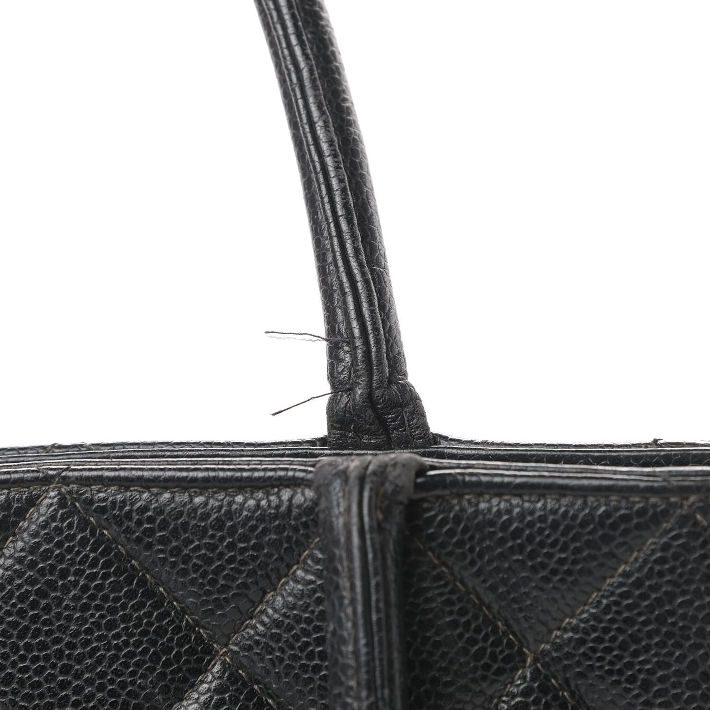 Caviar Quilted Medallion Tote Black