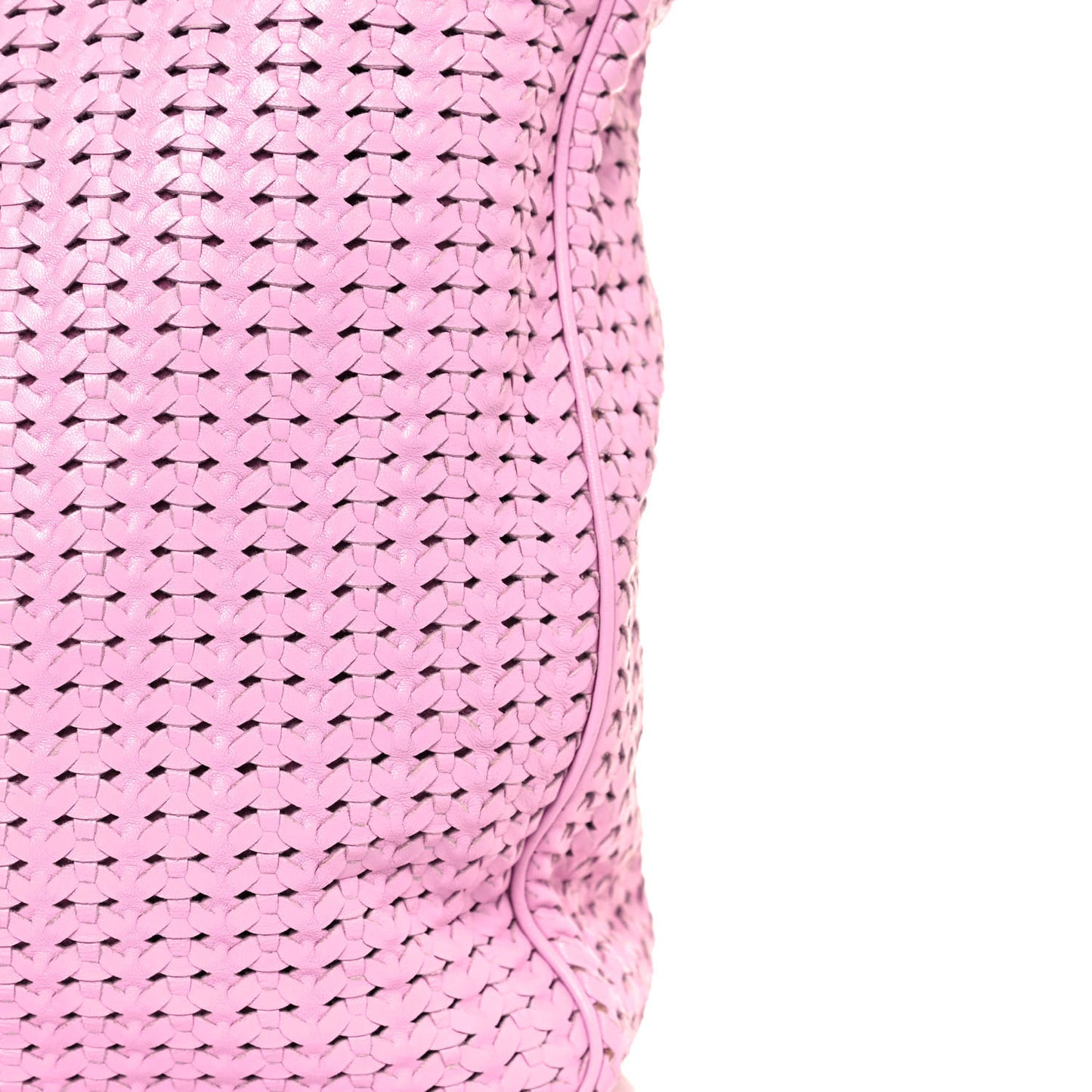 Lambskin Woven Dior Soft Shopping Tote Pink