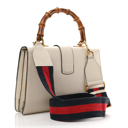 Gucci Calfskin Bamboo Web Medium Dionysus Top Handle Bag White Blue Hibiscus Red 4 of 30