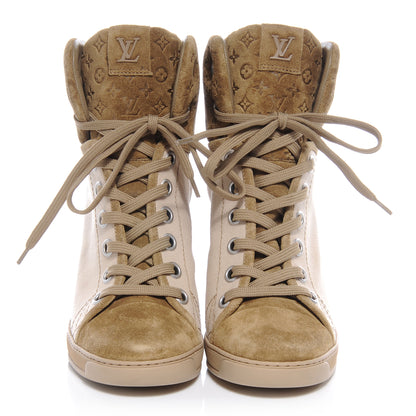 Louis Vuitton Suede Batignolles Wedges 38 Beige 2 of 7
