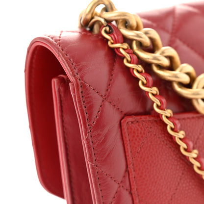 Chanel Calfskin Caviar Quilted Mini Chain Handle Flap  Red 13 of 14