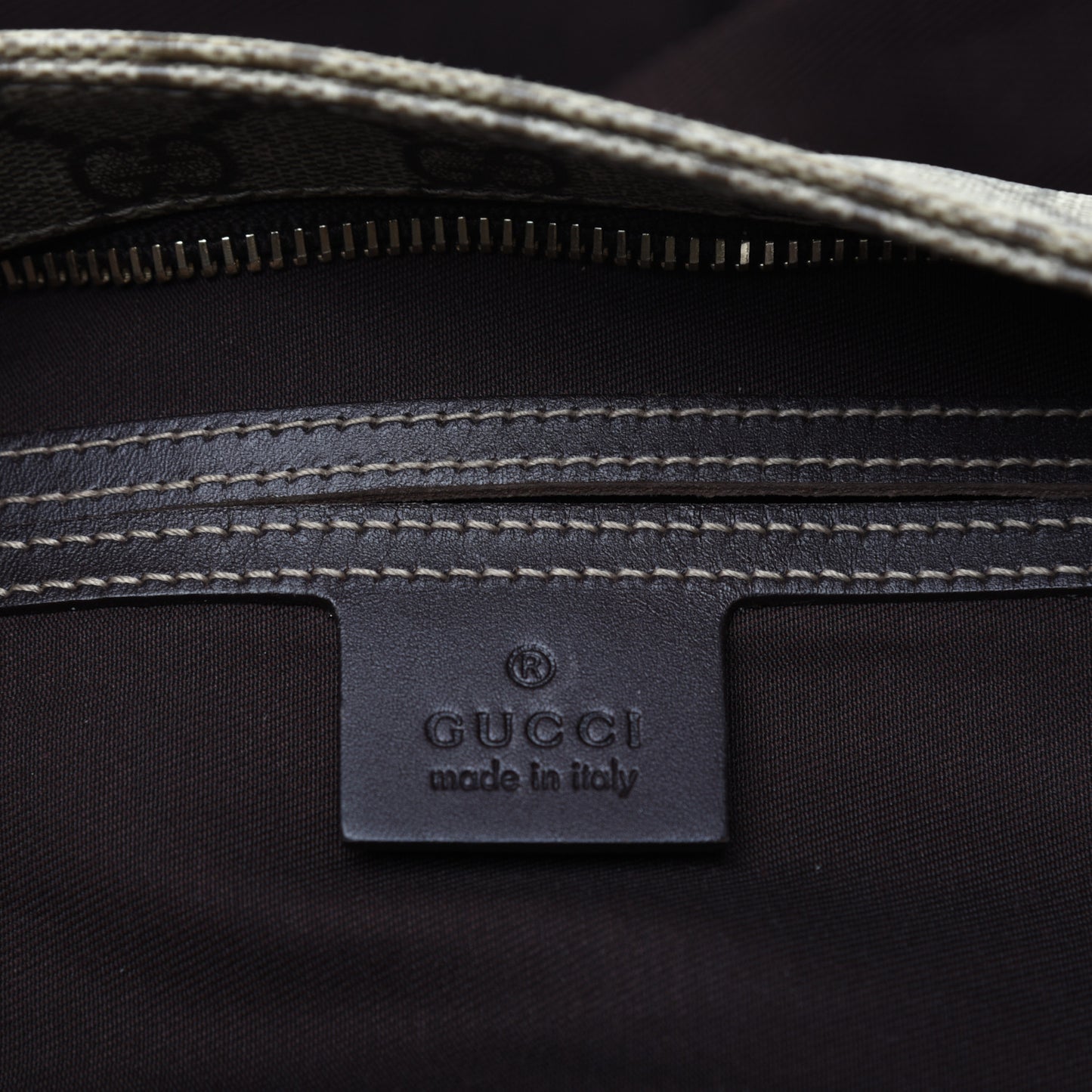 GG Supreme Monogram Medium Flat Messenger Bag Dark Brown