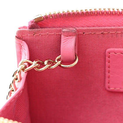 Chanel Caviar Quilted Zipped Key Holder Case Pink 13 of 14