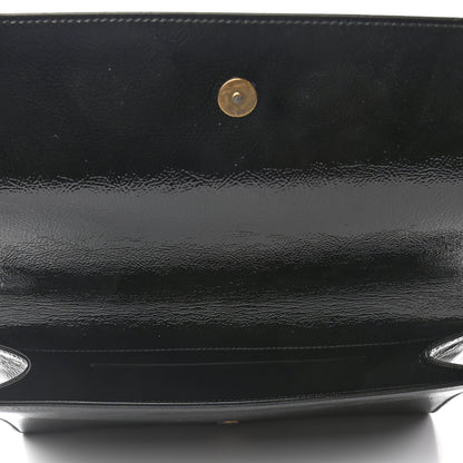 Saint Laurent Textured Patent Monogram Large Belle De Jour Clutch Black 5 of 7