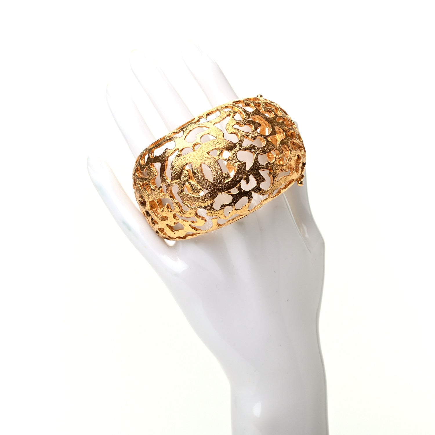 Chanel Metal CC Cuff Gold 2 of 4