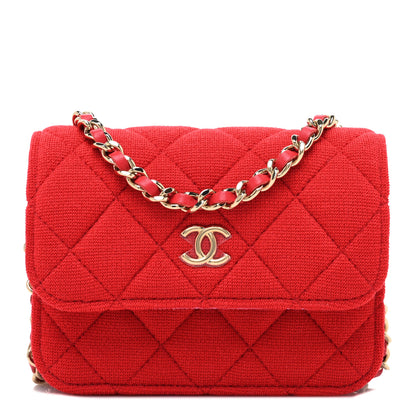 Chanel Jersey Quilted Micro Mini Flap Red 1 of 10