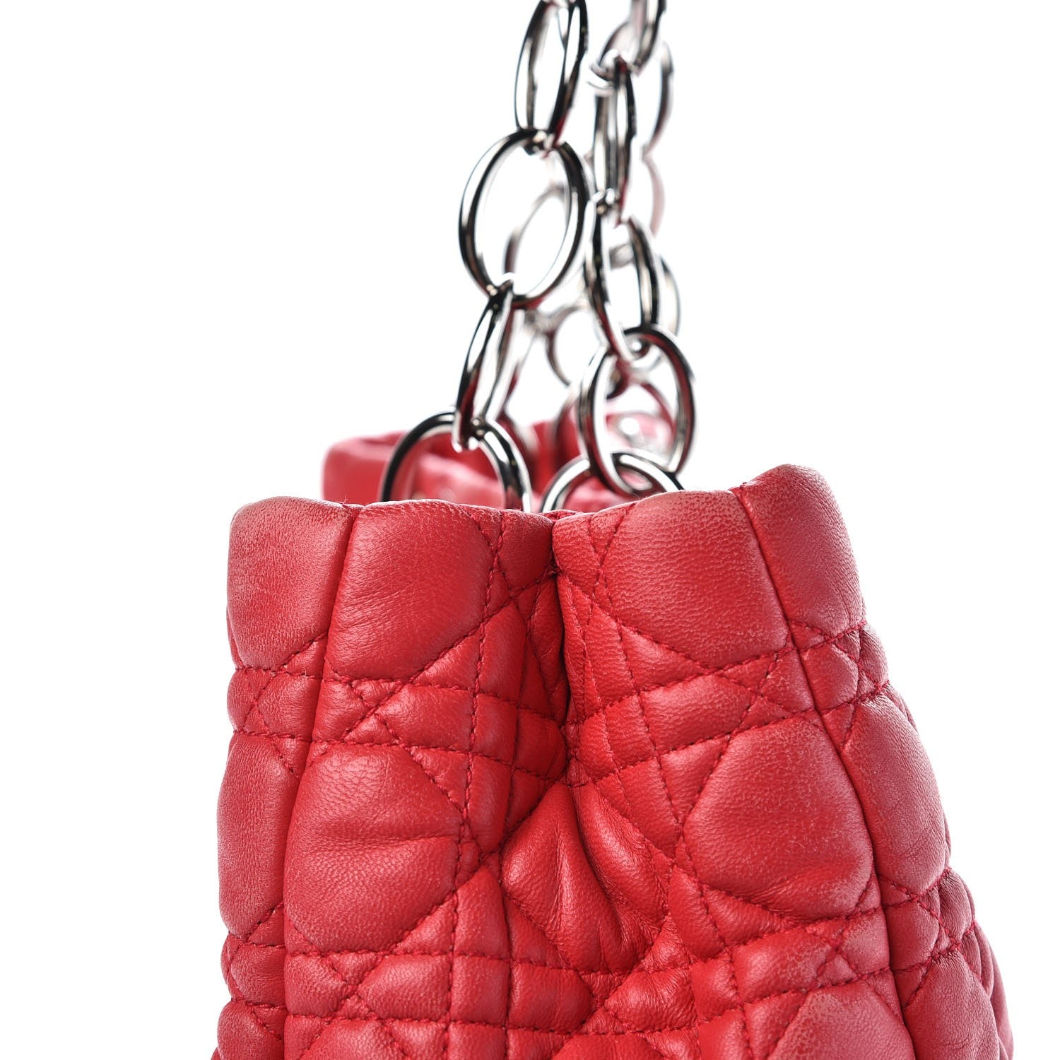 Christian Dior Lambskin Cannage Large Dior Soft Shopping Tote Coral 14 of 16