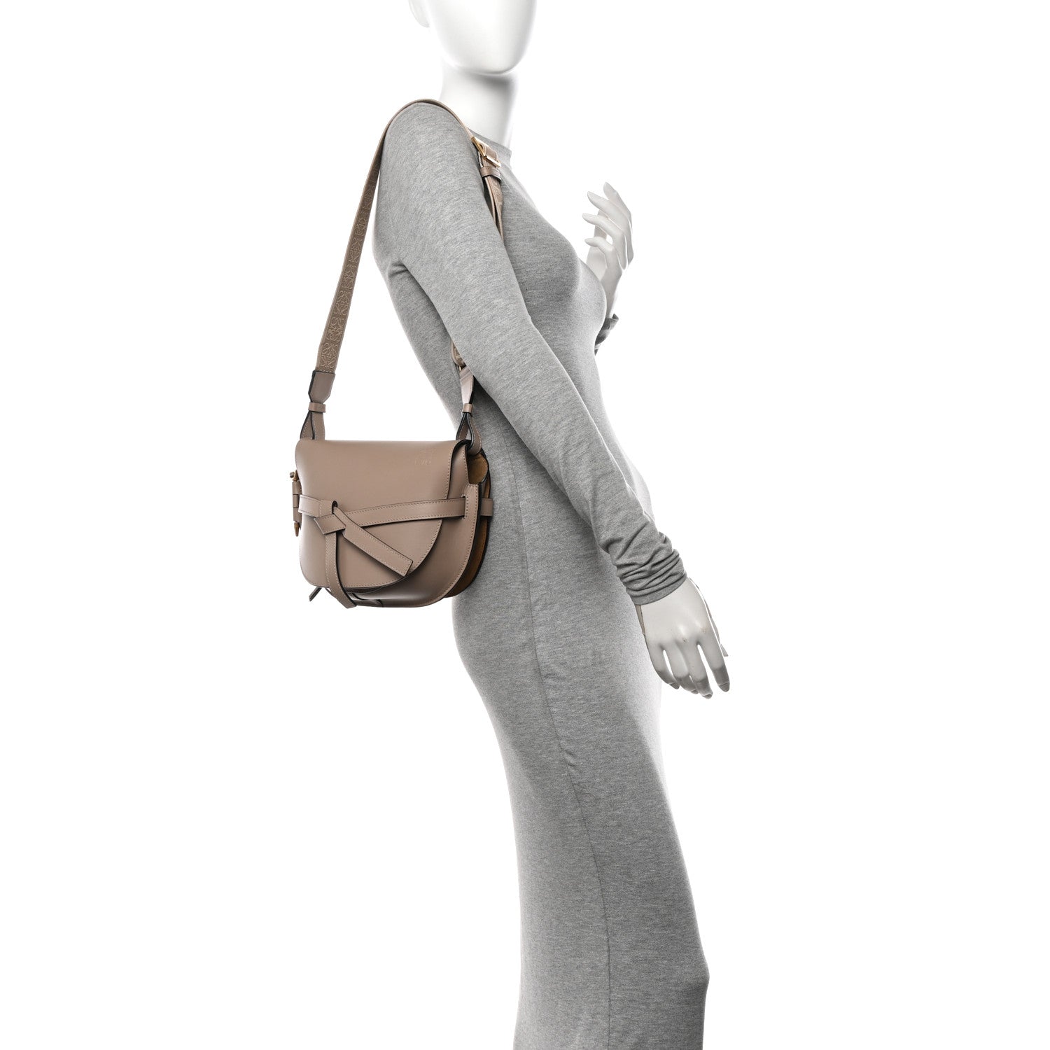 Loewe Soft Calfskin Jacquard Small Gate Crossbody Bag Sand 2 of 13