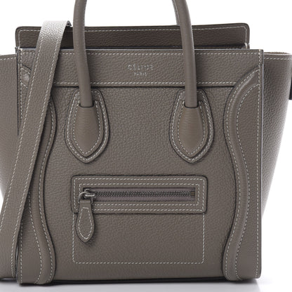 Celine Drummed Calfskin Nano Luggage Souris 8 of 10