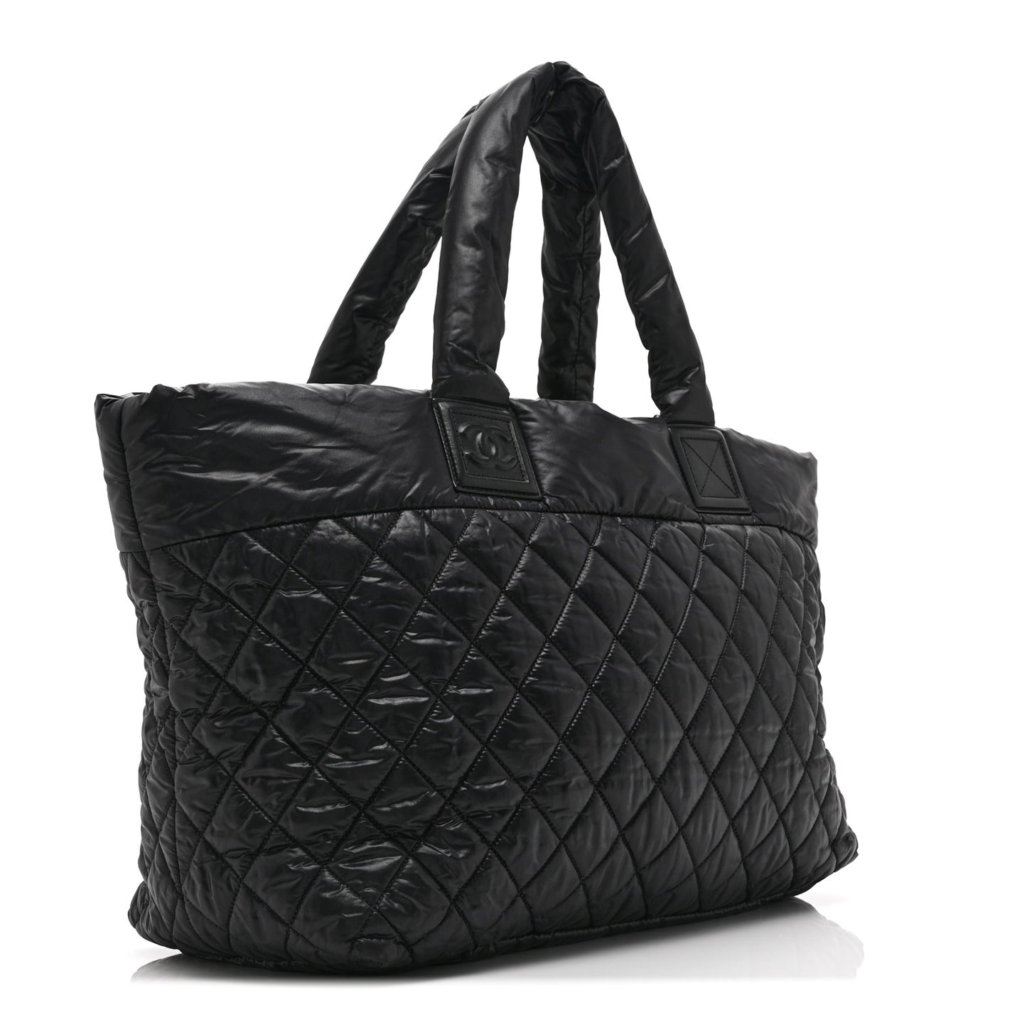 Nylon Quilted Large Coco Cocoon Tote Black