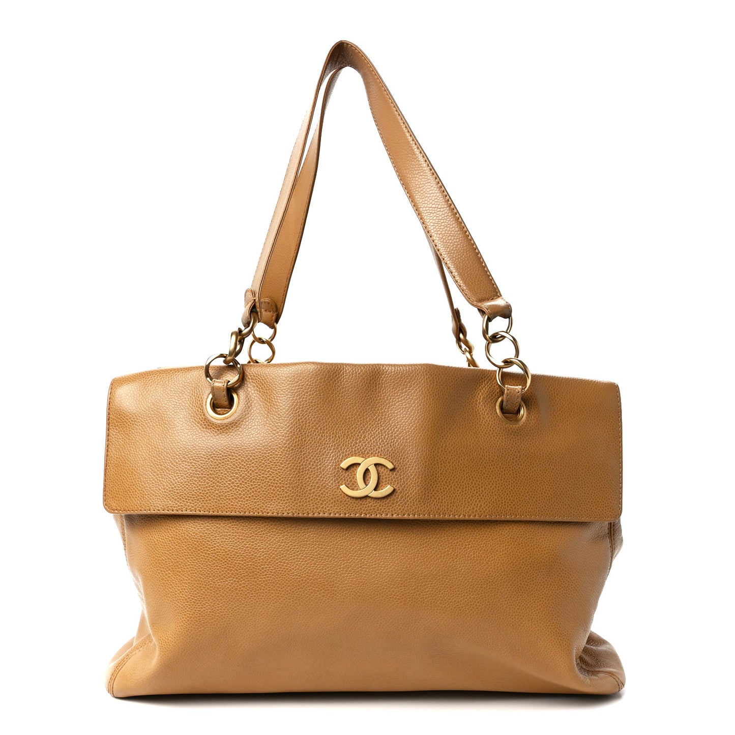 Caviar Flap Shoulder Bag Beige