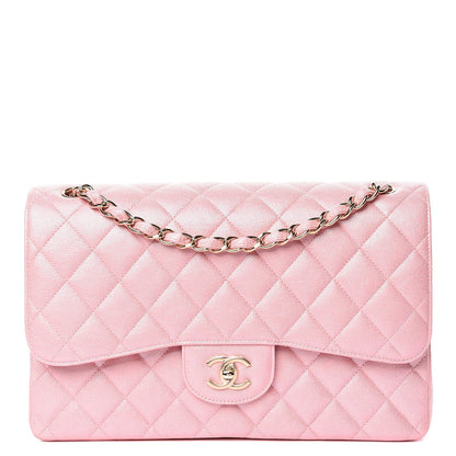 Chanel Iridescent Caviar Quilted Jumbo Double Flap Pink 1 of 11