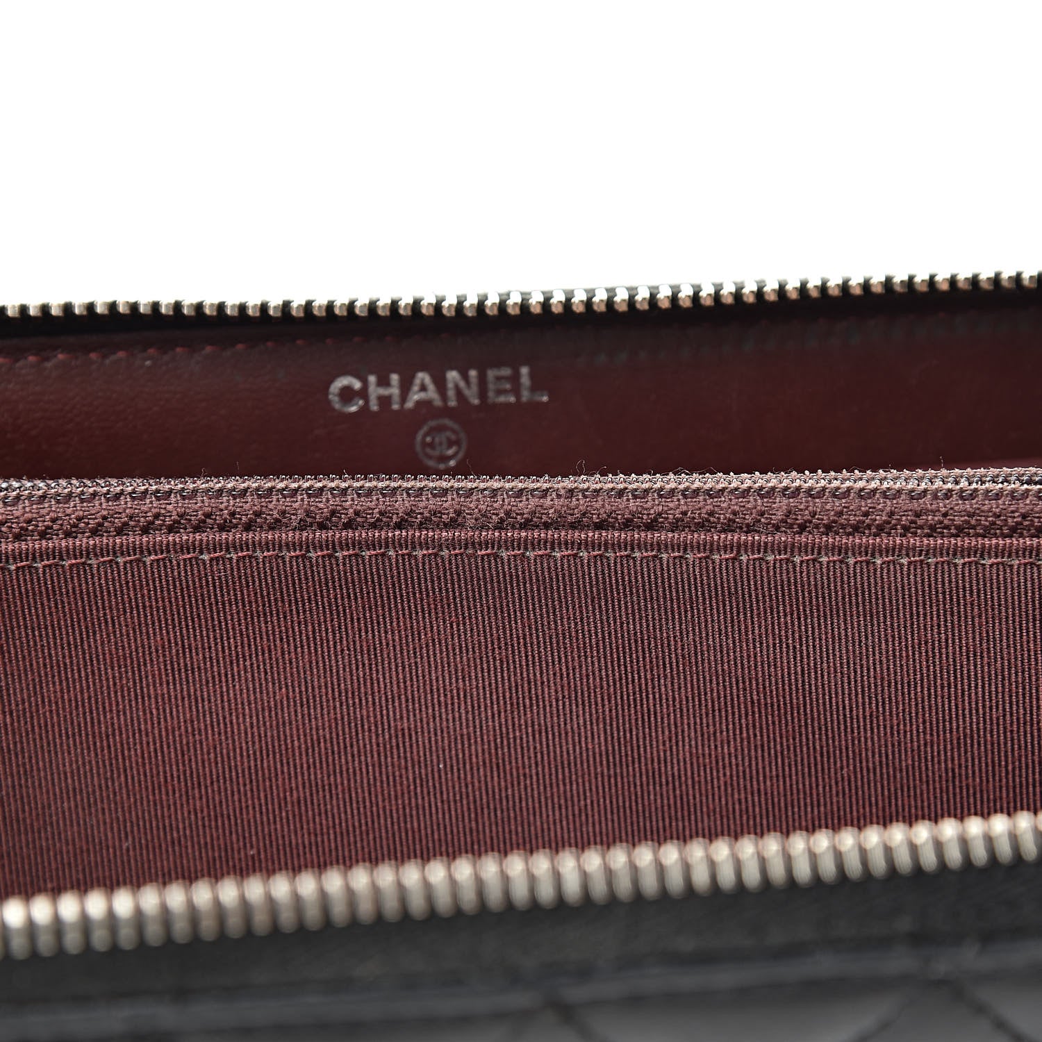 Chanel Lambskin Quilted Large Gusset Zip Around Wallet Black 12 of 19