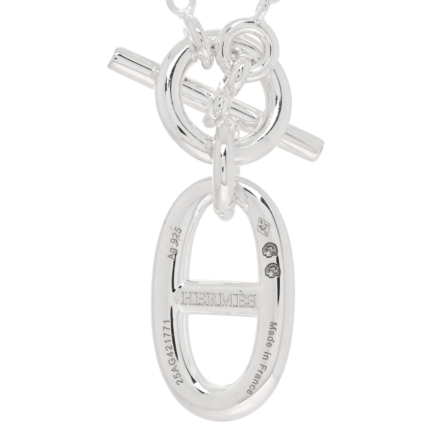 Hermes Sterling Silver Amulette Chaine d'Ancre Necklace 4 of 5