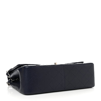 Chanel Caviar Quilted Jumbo Double Flap Navy Blue 4 of 12
