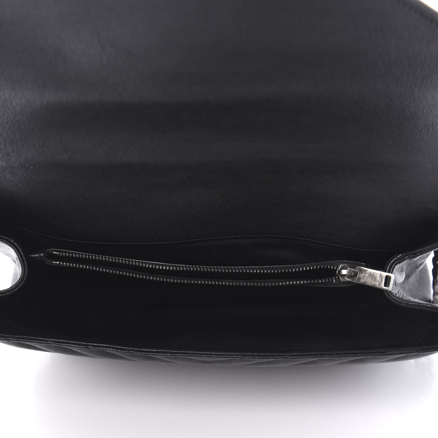 Sheepskin Matelasse Chevron Monogram Large College Satchel Black