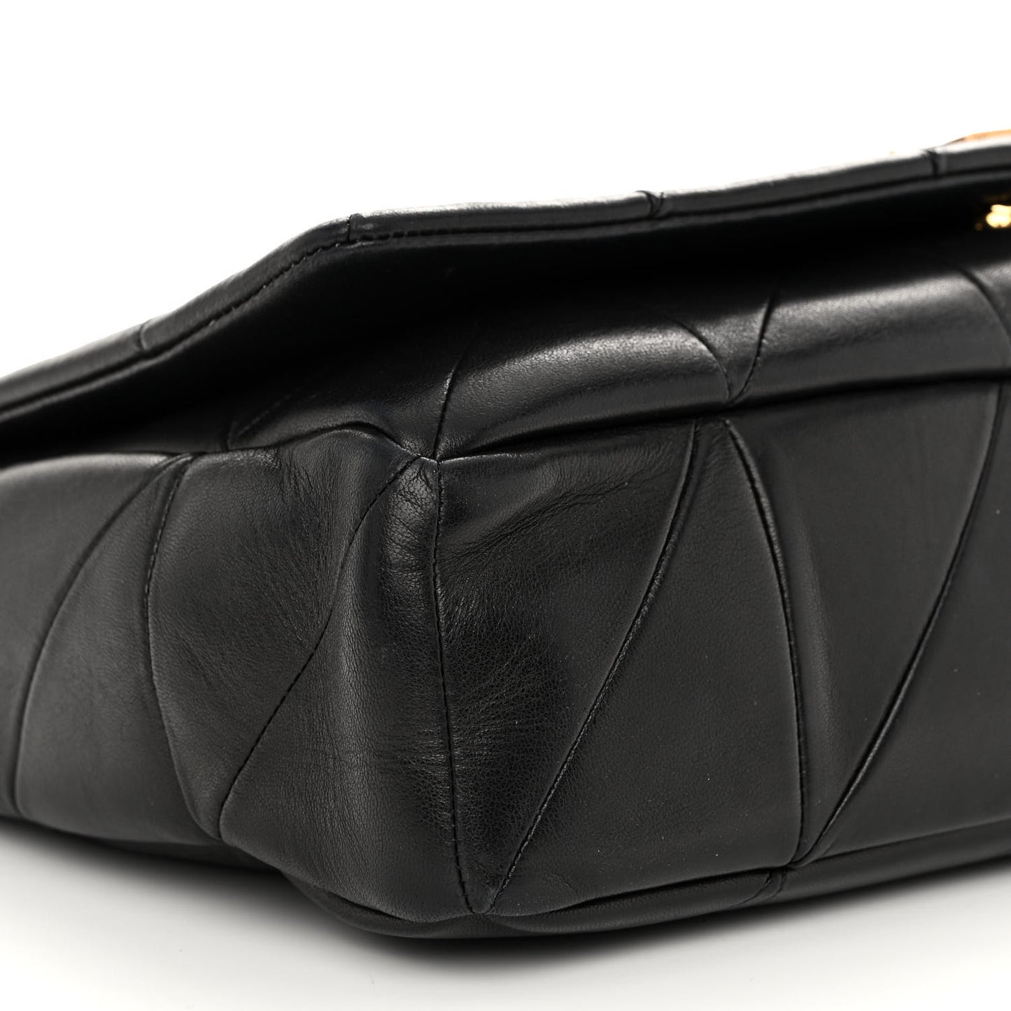 Lambskin Patchwork Monogram Large Jamie Black