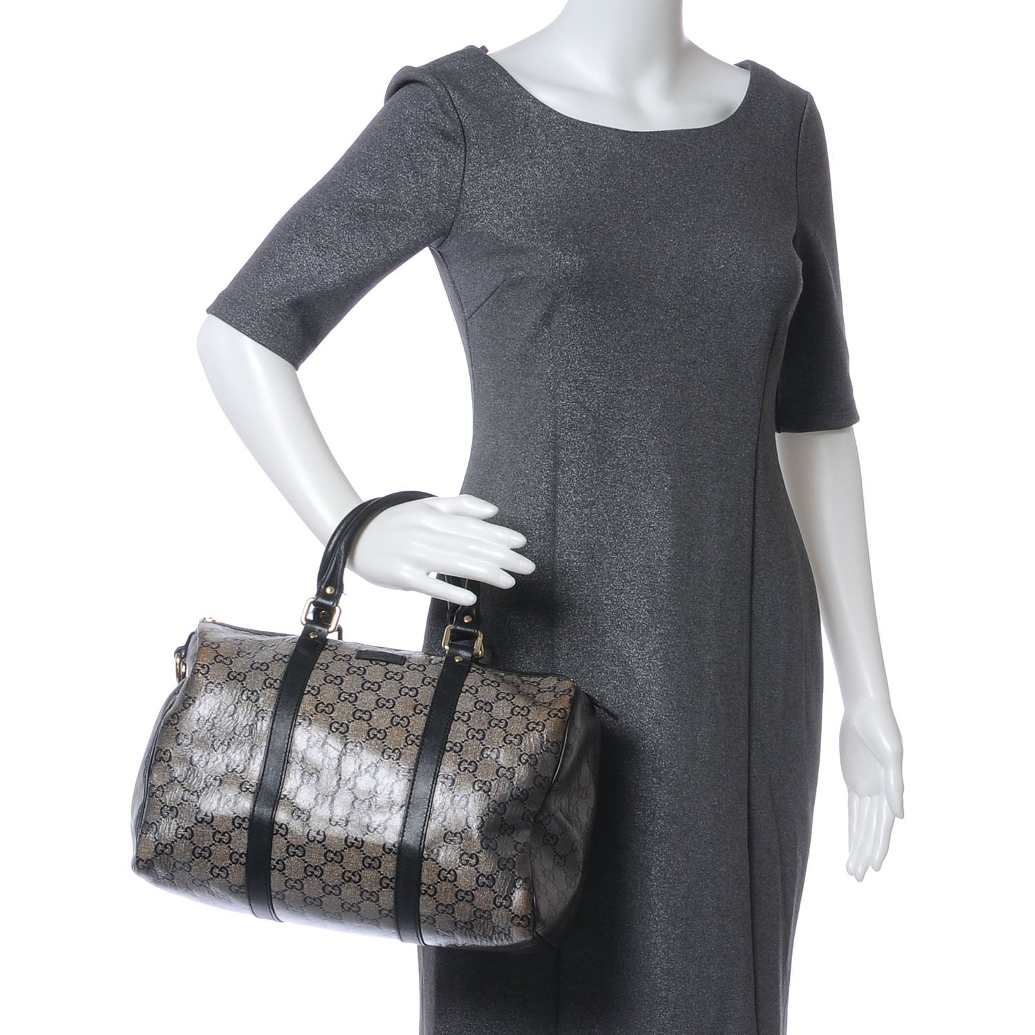 Gucci Crystal Monogram Medium Joy Boston Navy 2 of 11