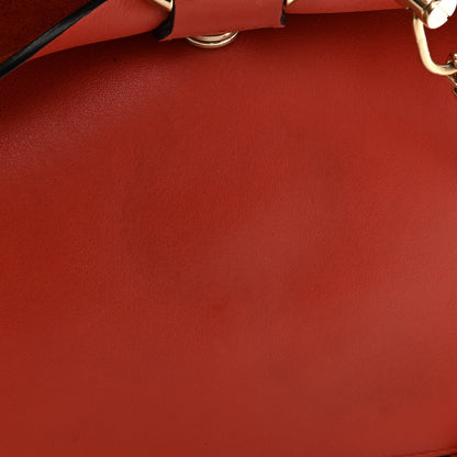 Chloe Calfskin Suede Medium Faye Shoulder Bag Sepia Red 14 of 14