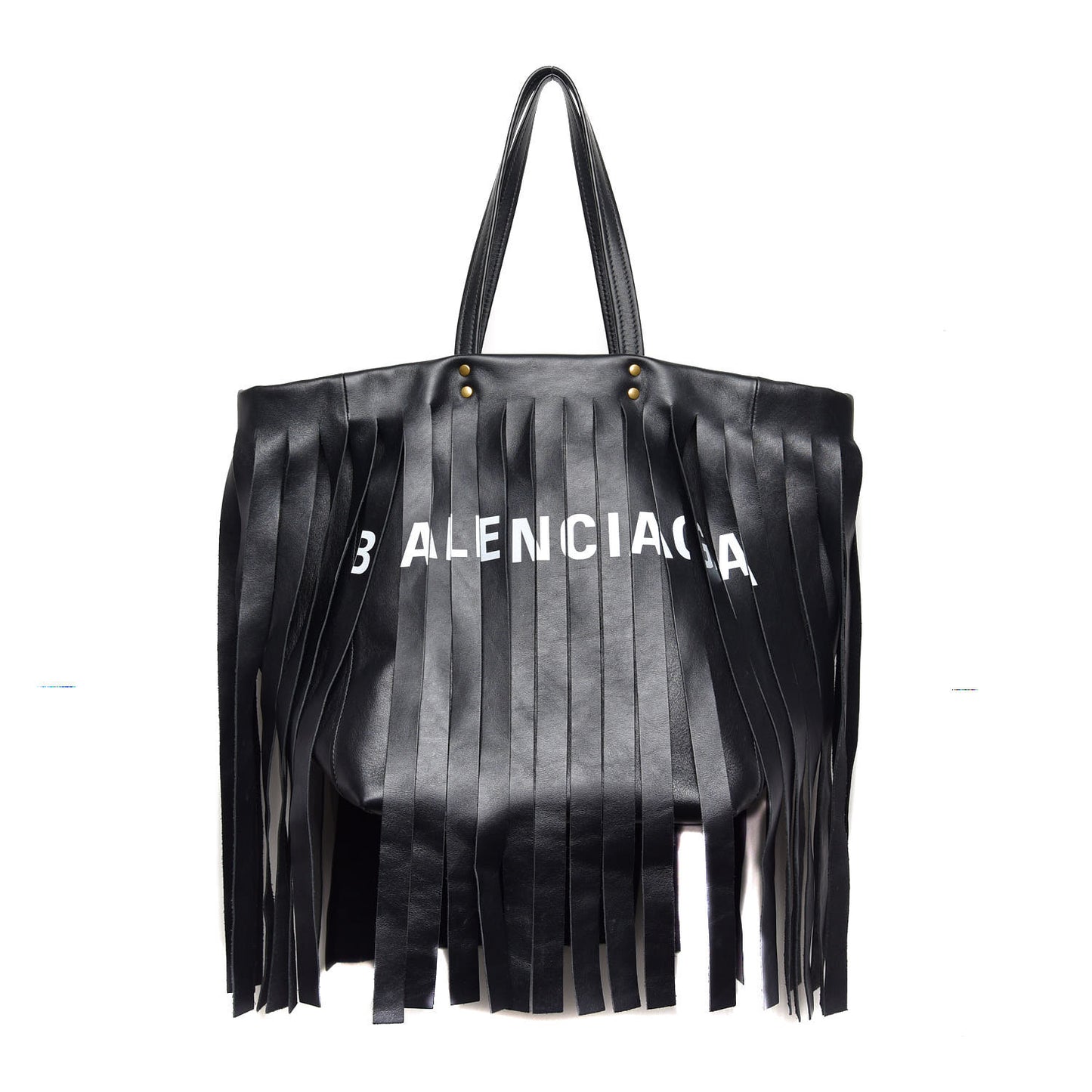Calfskin Fringe Laundry Cabas Black