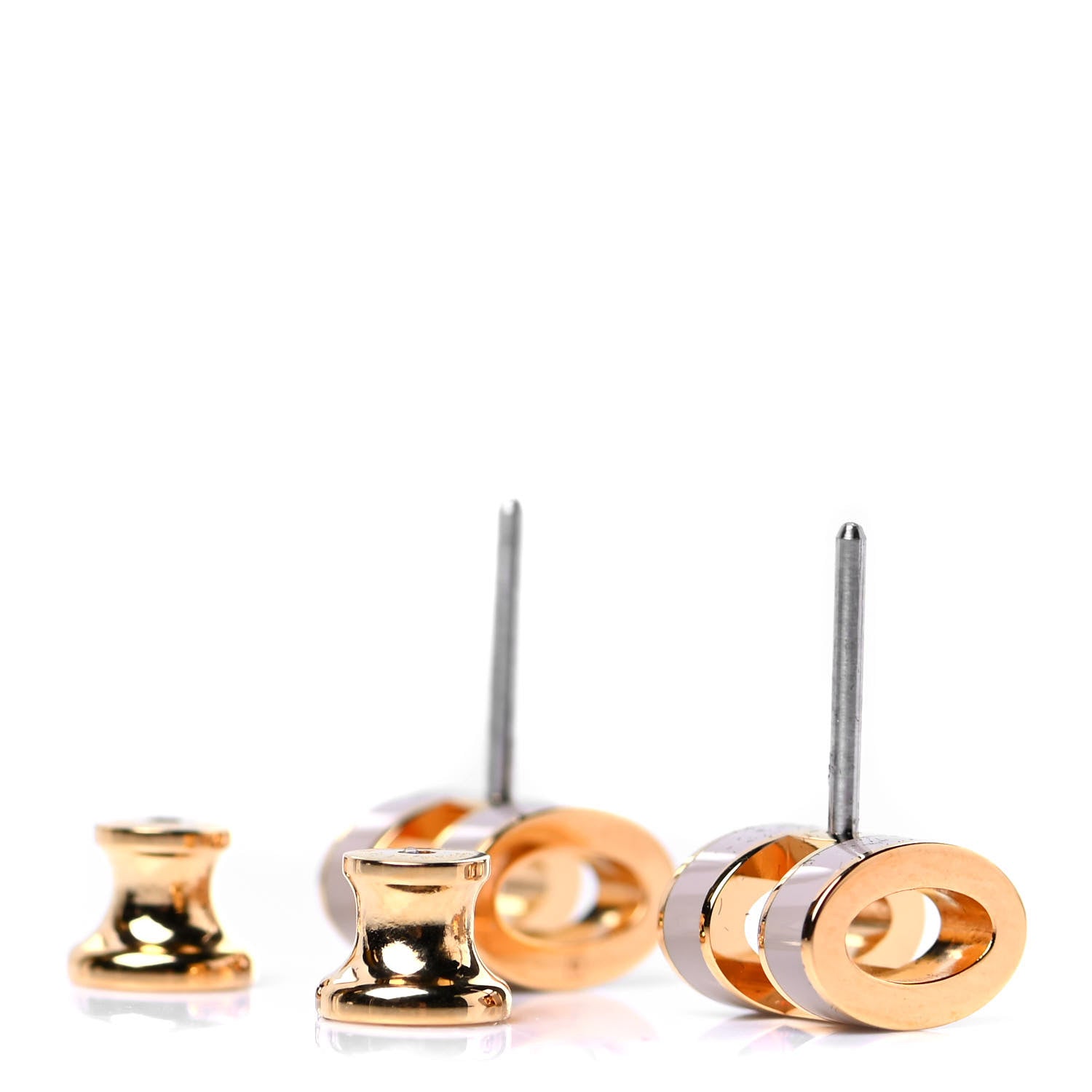 Hermes Gold Lacquered Mini Pop H Earrings Marron Glace 3 of 4