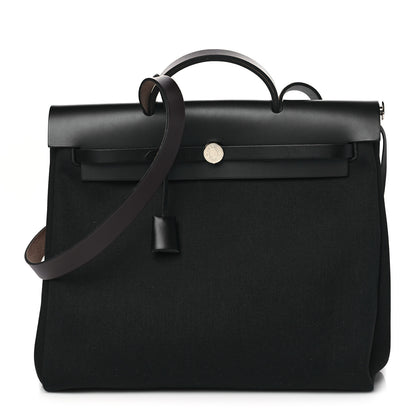 Hermes Military Toile Vache Hunter Herbag Zip 39 MM Black Deep Blue Indigo Ebene 1 of 11