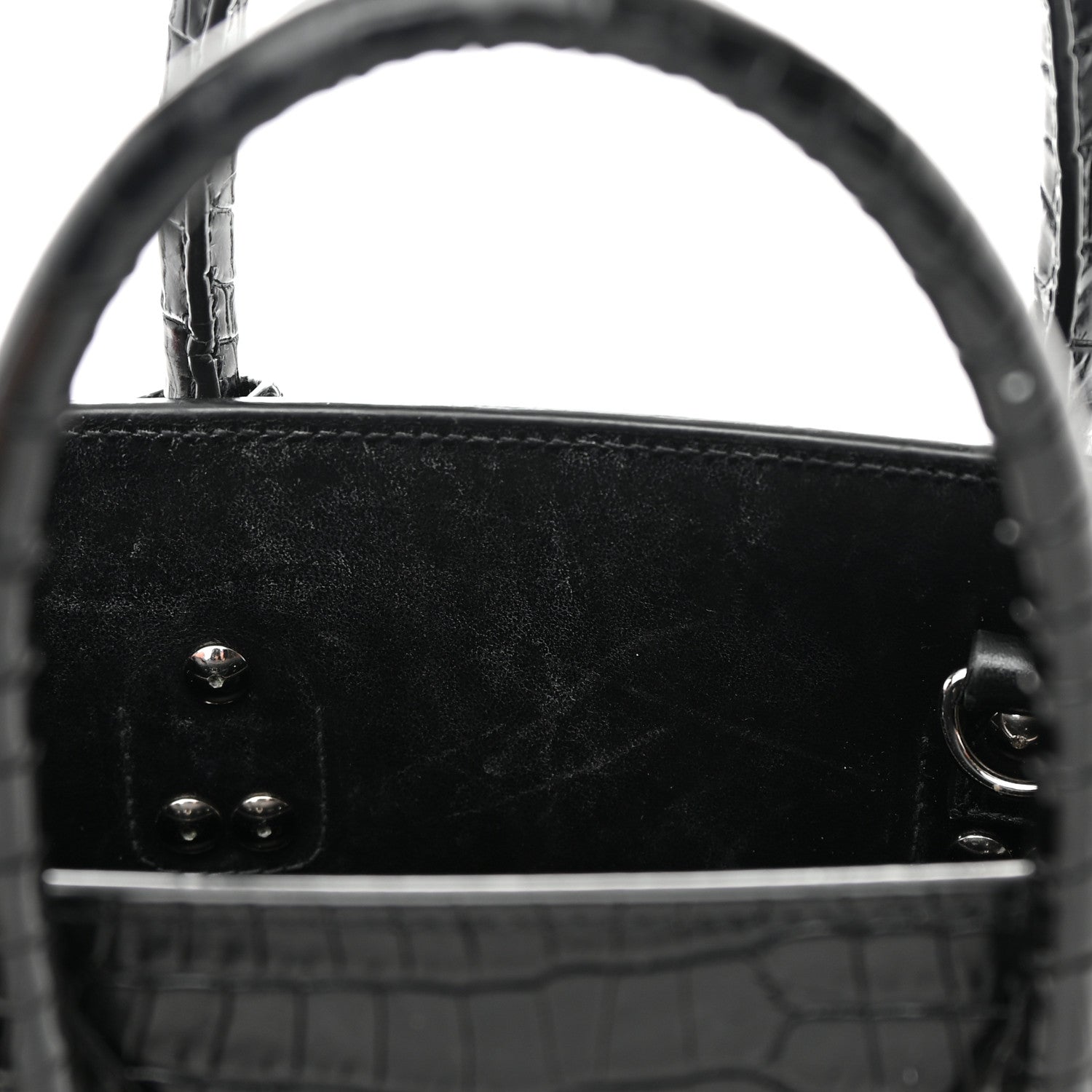 Saint Laurent Calfskin Crocodile Embossed Baby Sac De Jour Black 13 of 20