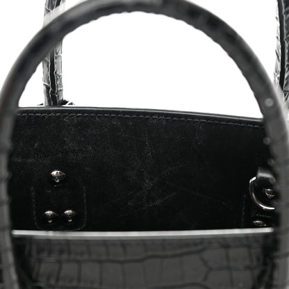 Saint Laurent Calfskin Crocodile Embossed Baby Sac De Jour Black 13 of 20
