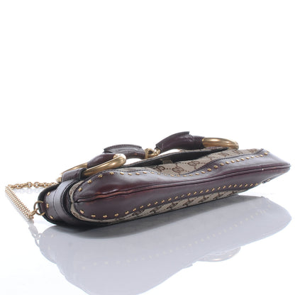 Gucci Monogram Studded Horsebit Clutch Ebony 4 of 7