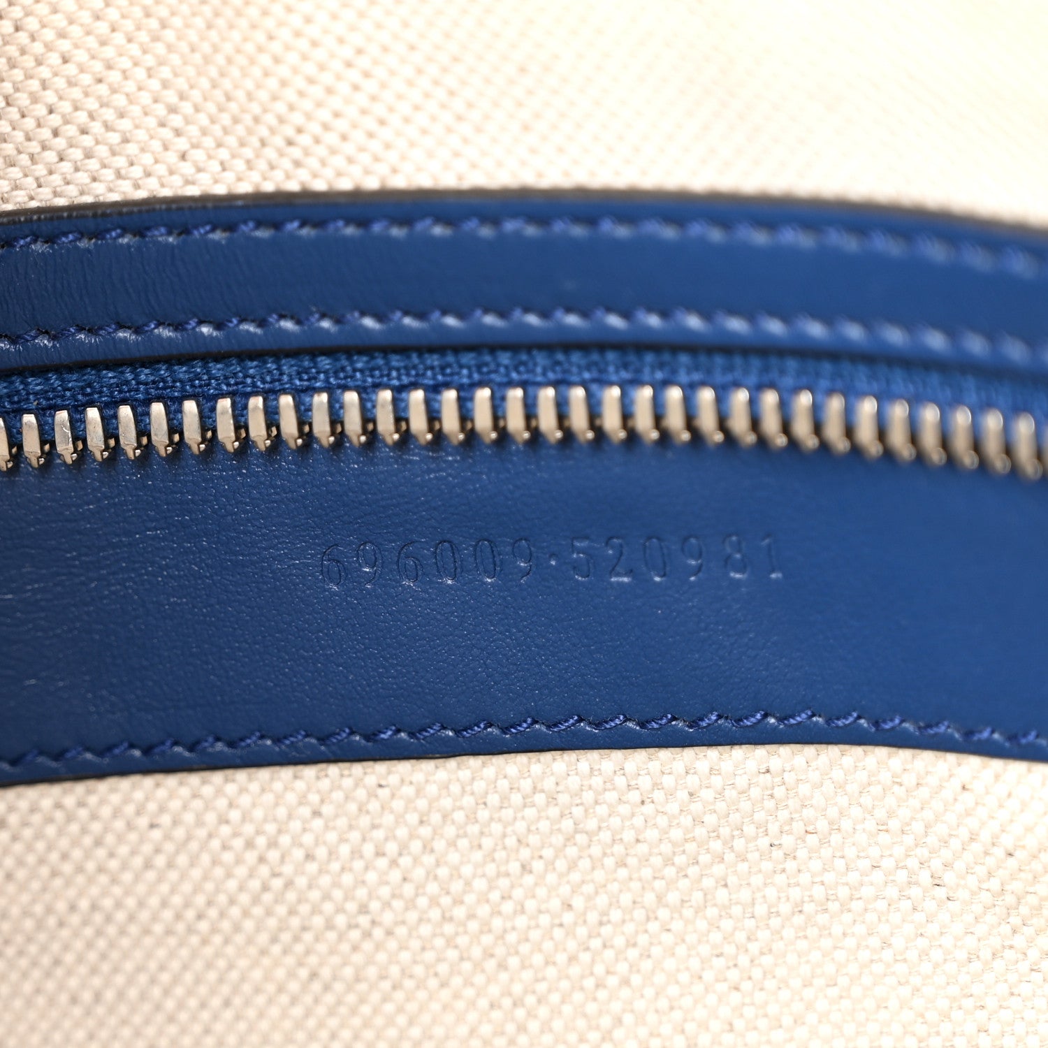 Gucci Calfskin GG Tennis Embossed Medium Wristlet Messenger Bag Intense Metal Blue 7 of 10