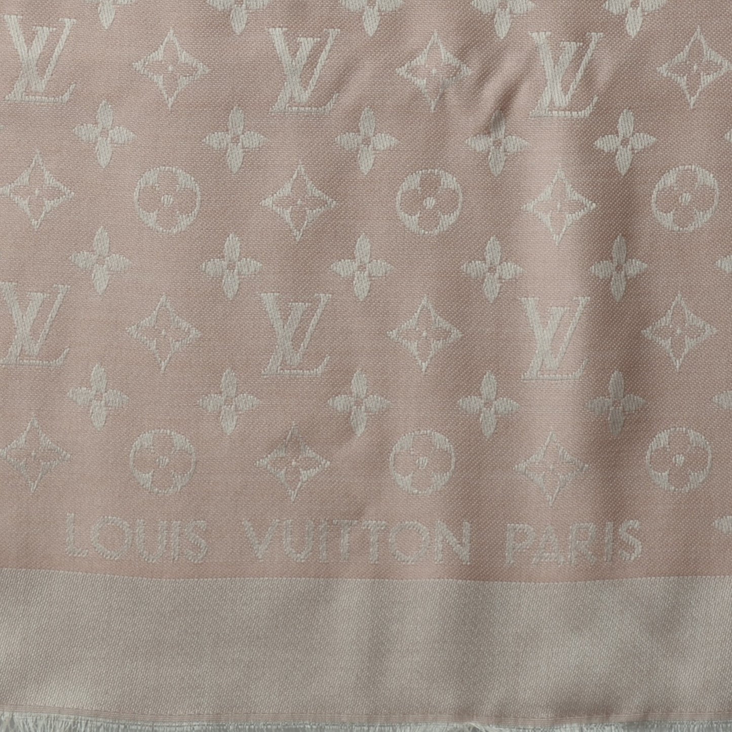 Silk Wool Monogram Denim Shawl Rose