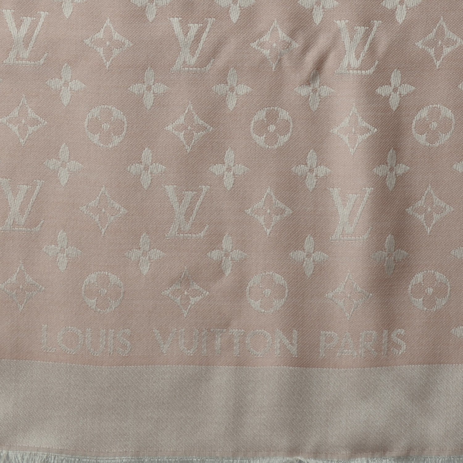 Louis Vuitton Silk Wool Monogram Denim Shawl Rose 4 of 6