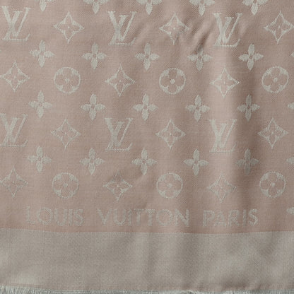 Louis Vuitton Silk Wool Monogram Denim Shawl Rose 4 of 6