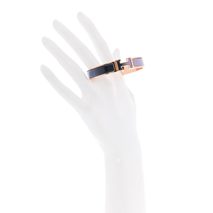 Hermes Enamel Narrow Fusion Clic Clac H Bracelet GM Lilas Ultramarine 2 of 5