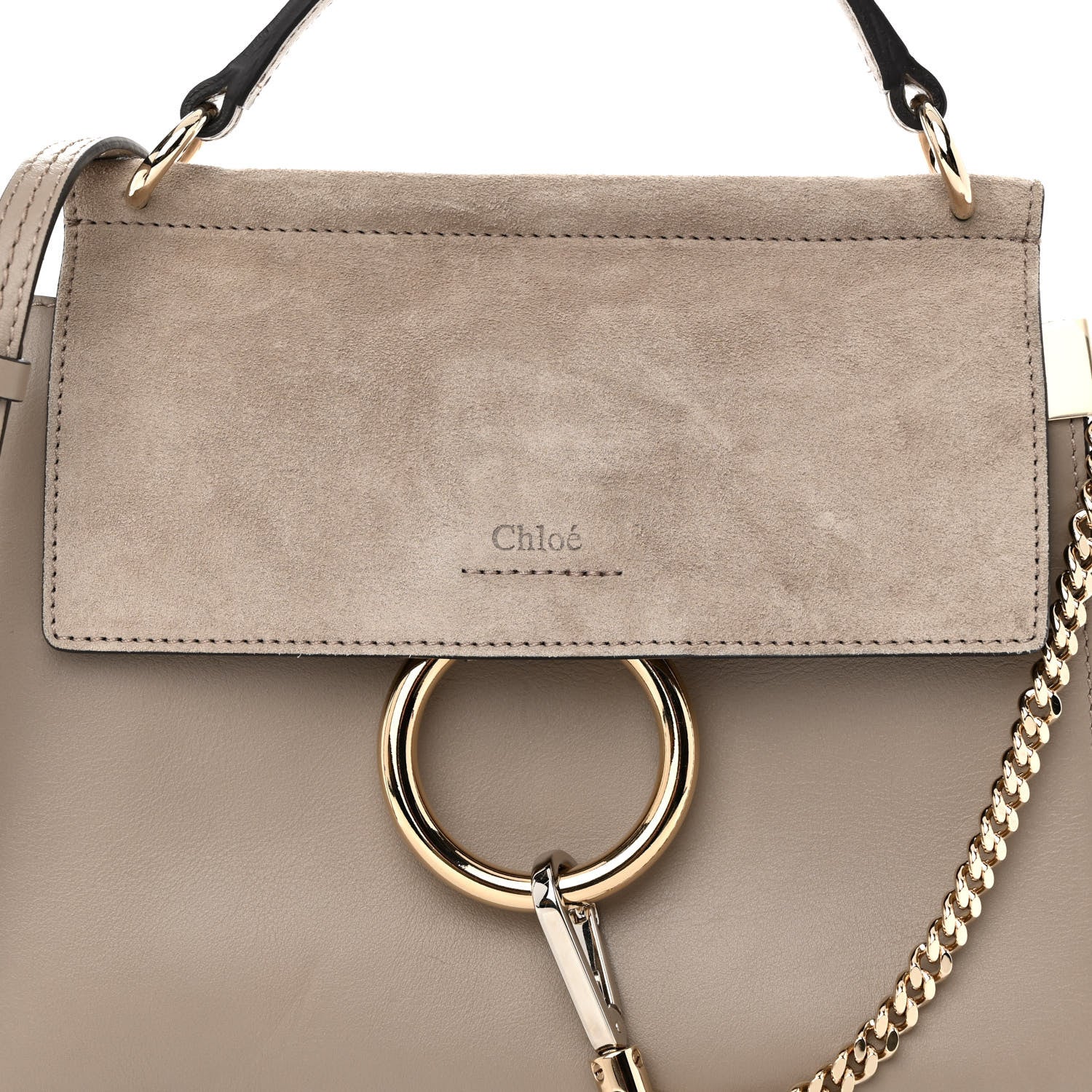 Chloe Suede Calfskin Small Faye Top Handle Bag Motty Grey 8 of 12