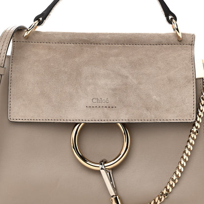 Chloe Suede Calfskin Small Faye Top Handle Bag Motty Grey 8 of 12